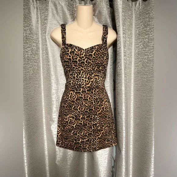 Zara Animal Print Fitted Mini Dress. - Picture 3 of 8